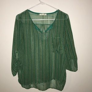 Ezra Green Confetti Blouse